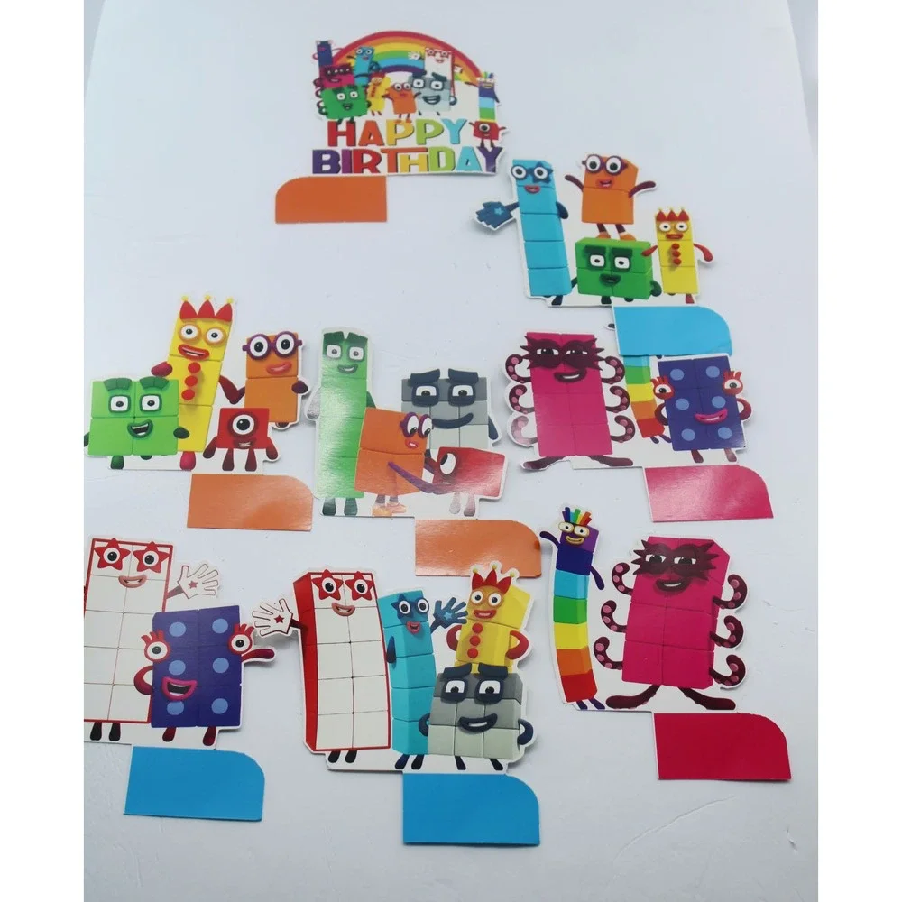 Numberblocks Birthday Cake Toppers Set Colorful Character Party Decorations